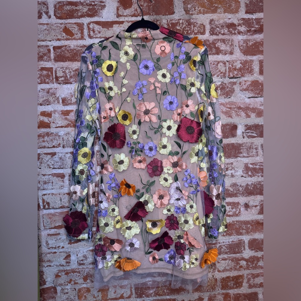 SOLD LIVE! Stunning Floral Embroidered Mesh Dress XL - fits like m/l
